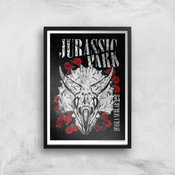 Jurassic Park Isla Nublar 93 Giclee Art Print - A3 - Black Frame