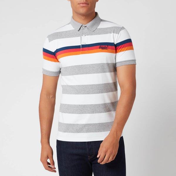 Superdry Men's Horizon Stripe Jersey Polo Shirt - Grey Grit Stripe