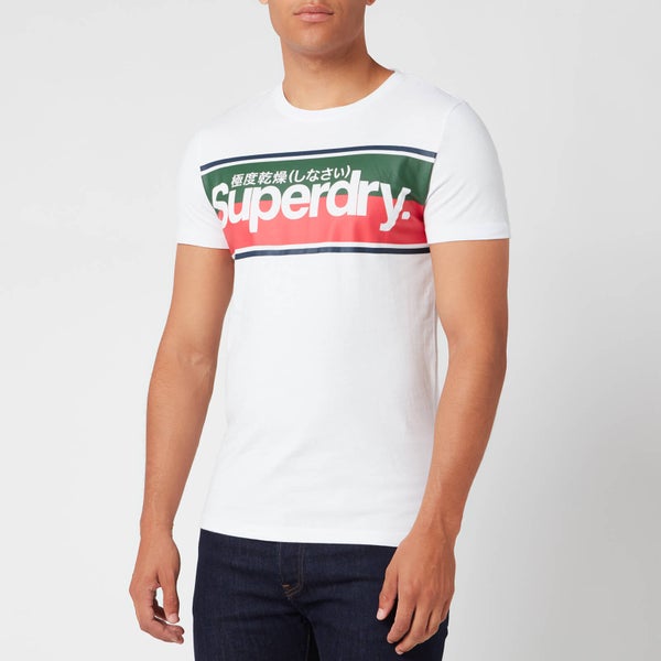 Superdry Men's Core Stripe Logo T-Shirt - Optic