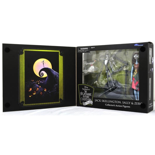 The Nightmare Before Christmas Jack Skellington, Sally and Zero Exclusive Collector's Action Figures Set