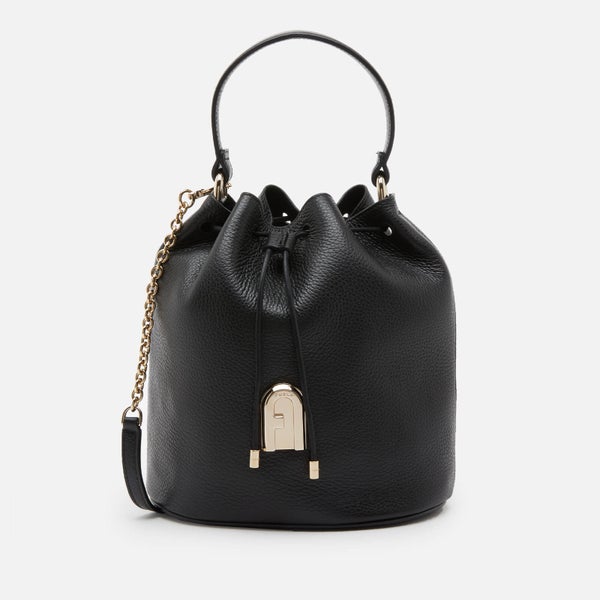 Furla Women's Sleek Small Drawstring Bucket Bag - Black