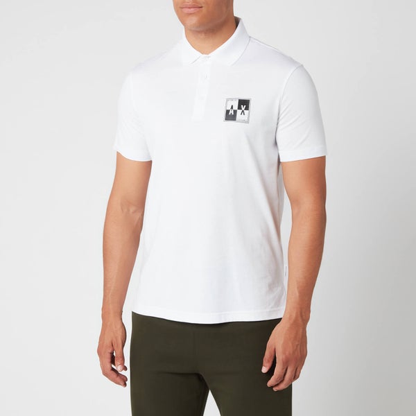 Armani Exchange Men's Square Logo Polo Shirt - White