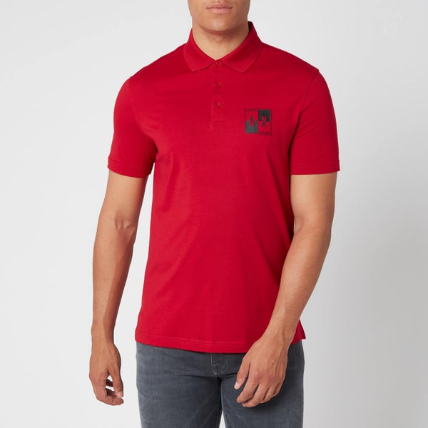 Armani Exchange Men's Square Logo Polo Shirt - Red