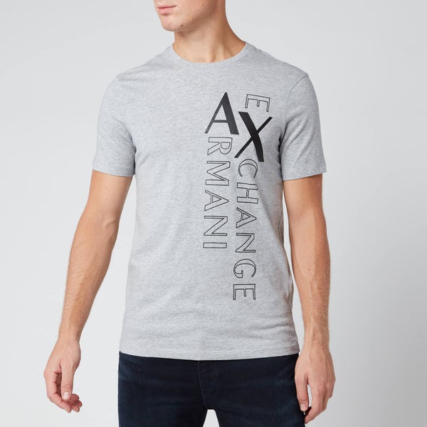 Armani Exchange Men's Vertical Logo T-Shirt - Grey