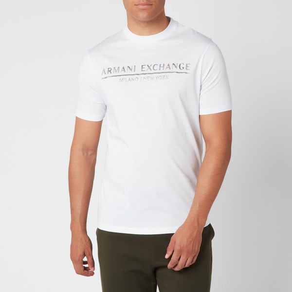 Armani Exchange Men's Straight Logo T-Shirt - White