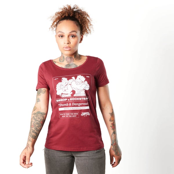 T-shirt Tortues Ninja Bebop And Rocksteady femme - Bordeaux