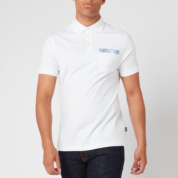 Barbour Men's Tartan Pocket Polo Shirt - White