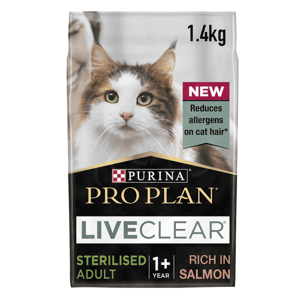 Repeat Delivery - PRO PLAN LIVECLEAR Cat-Allergen Reducing Dry Sterilised Adult Food - Salmon - 1.4KG