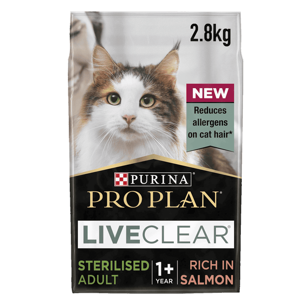 Repeat Delivery - PRO PLAN LIVECLEAR Cat-Allergen Reducing Dry Sterilised Adult Food - Salmon - 2.8KG