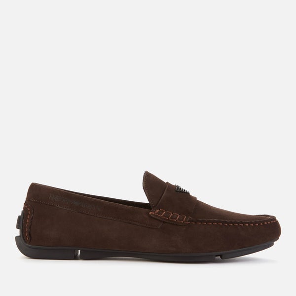 Emporio Armani Men's Suede Driving Shoes - Brown