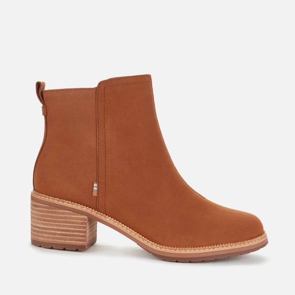 TOMS Women's Marina Leather Heeled Ankle Boots - Tan