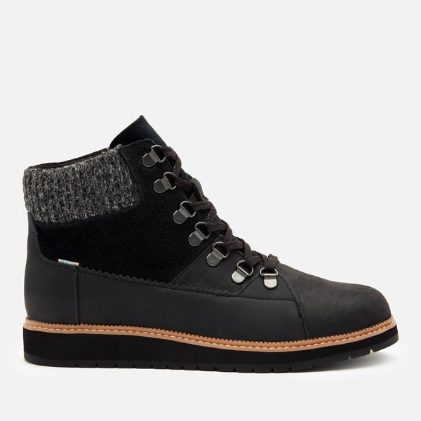 TOMS Women's Mesa Waterproof Nubuck Leather Hiking Style Boots - Black