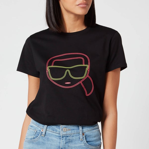 KARL LAGERFELD Women's Ikonic Karl Face T-Shirt - Black