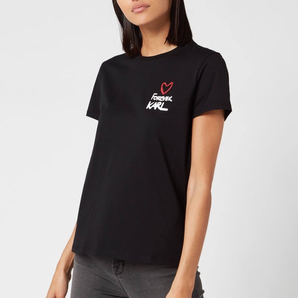KARL LAGERFELD Women's Forever Karl T-Shirt - Black