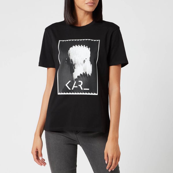 KARL LAGERFELD Women's Karl Legend Print T-Shirt - Black