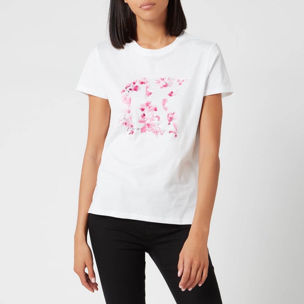 KARL LAGERFELD Women's Orchid K Print T-Shirt - White