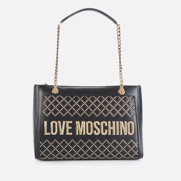 Love Moschino Women's Quilt Stud Tote Bag - Black