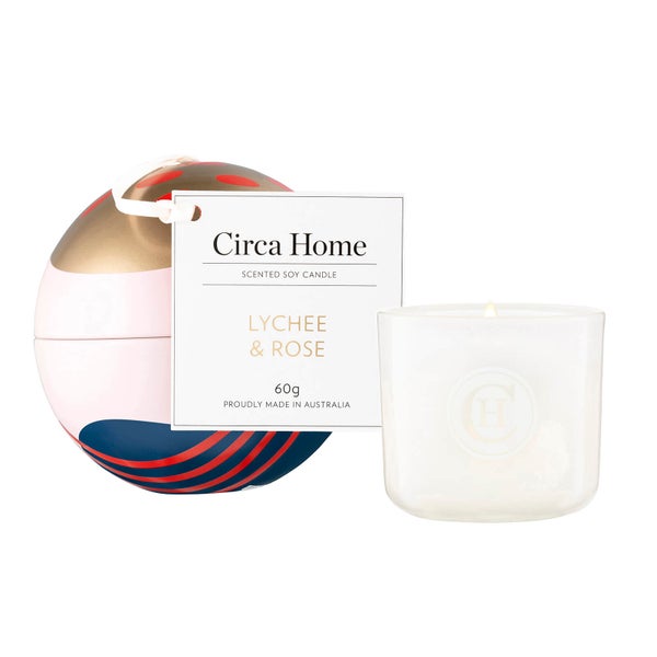Circa Home Lychee & Rose Christmas Candle Bauble 60g
