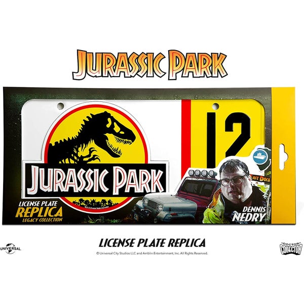 Doctor Collector Jurassic Park Dennis Nedry Nummernschild Replik