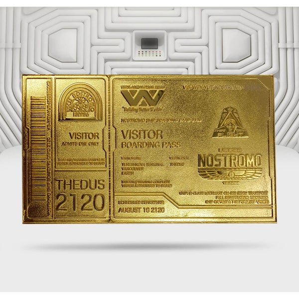 Alien 24K Gold Plated Boarding Ticket Limited Edition Replica - Zavvi Exclusive