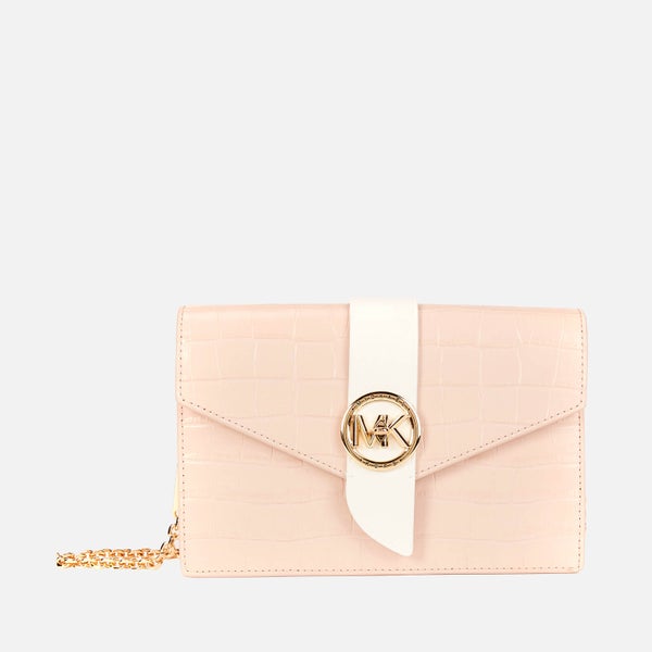 MICHAEL MICHAEL KORS Women's Mk Charm Medium Wallet Cross Body Bag - Soft Pink/Multi