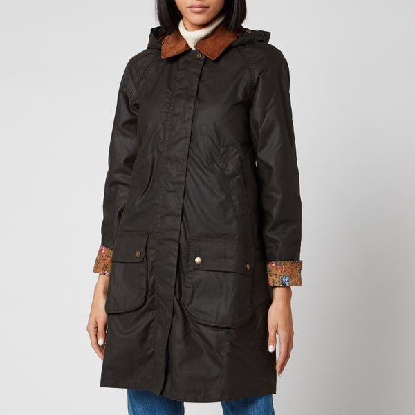 Barbour X Laura Ashley Women's Yews Wax Coat - Olive/Indienne