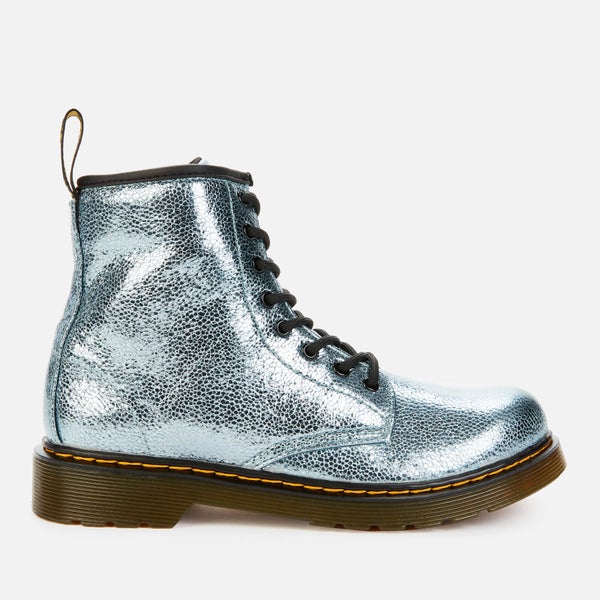 Dr. Martens Kids' 1460 Crinkle Metallic Lace-Up Boots - Teal