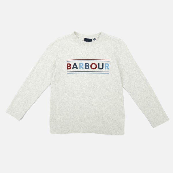 Barbour Heritage Boys' Long Sleeve Logo T-Shirt - Ecru Marl