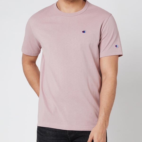 Champion Men's Small Logo Crewneck T-Shirt - Pink