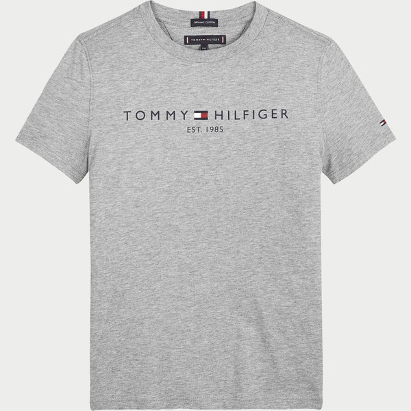 Tommy Hilfiger Boys' Essential Logo Short Sleeve T-Shirt - Mid Grey Heather