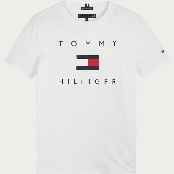 Tommy Hilfiger Boys' Logo Short Sleeve T-Shirt - White