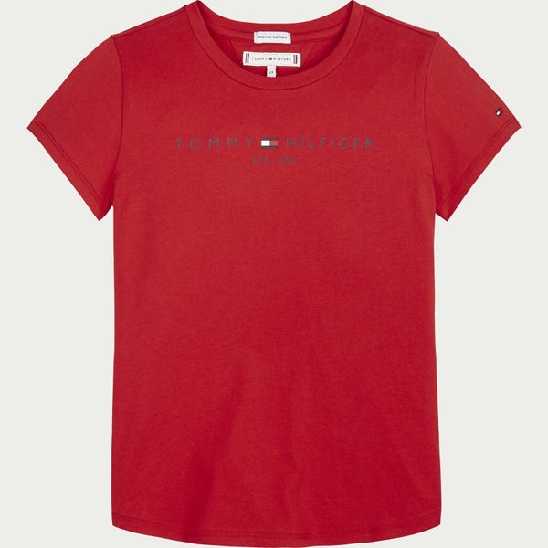 Tommy Hilfiger Girls' Essential Short Sleeve T-Shirt - Deep Crimson