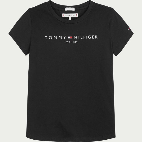 Tommy Hilfiger Girls' Essential Logo Short Sleeve T-Shirt - Black