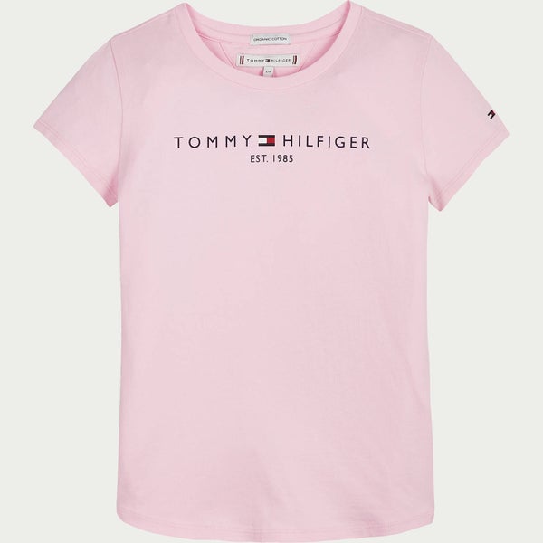 Tommy Hilfiger Girls' Essential Logo Short Sleeve T-Shirt - Romantic Pink