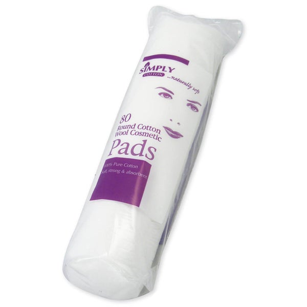 Simply Cotton 80 Round Cotton Wool Cosmetic Pads