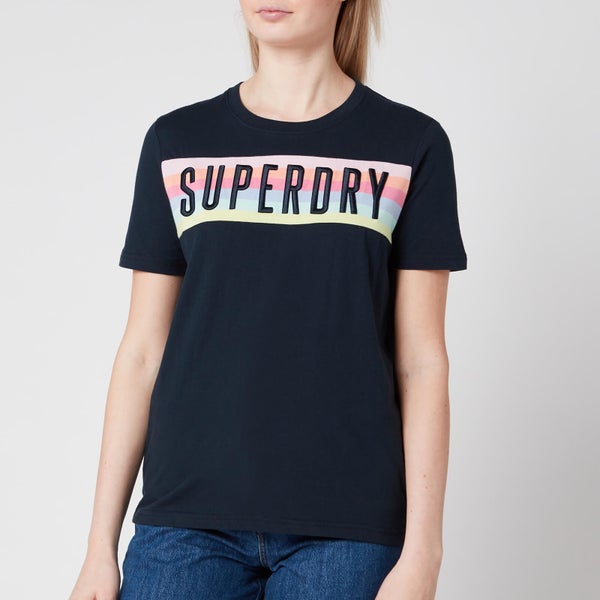 Superdry Women's Rainbow Panel Entry T-Shirt - Eclipse Navy