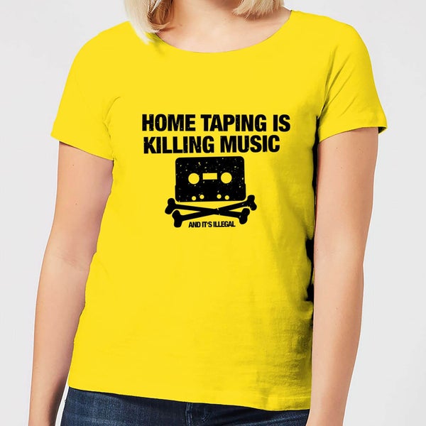 Home Taping Is Killing Music Black Women's T-Shirt - Yellow