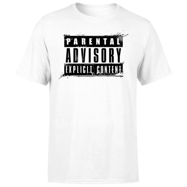Parental Advisory Explicit Content Black Men's T-Shirt - White