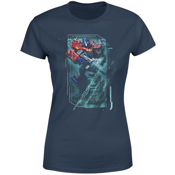 Transformers Optimus Prime Tech Women's T-Shirt - Navy