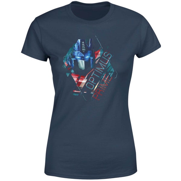 Transformers Optimus Prime Glitch Women's T-Shirt - Navy