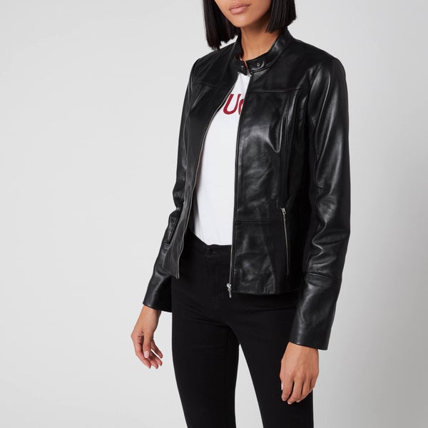 HUGO Women's Lilova Leather Jacket - Black