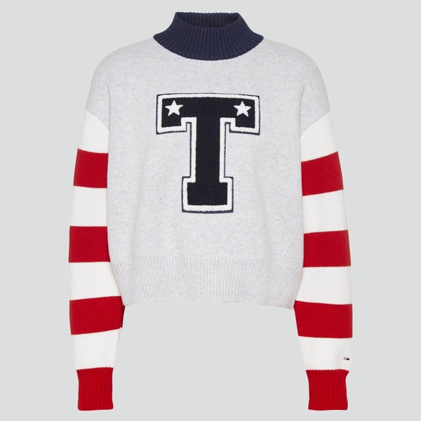 Tommy Jeans Women's TJW Varsity Sweatshirt - Silver Grey Heather