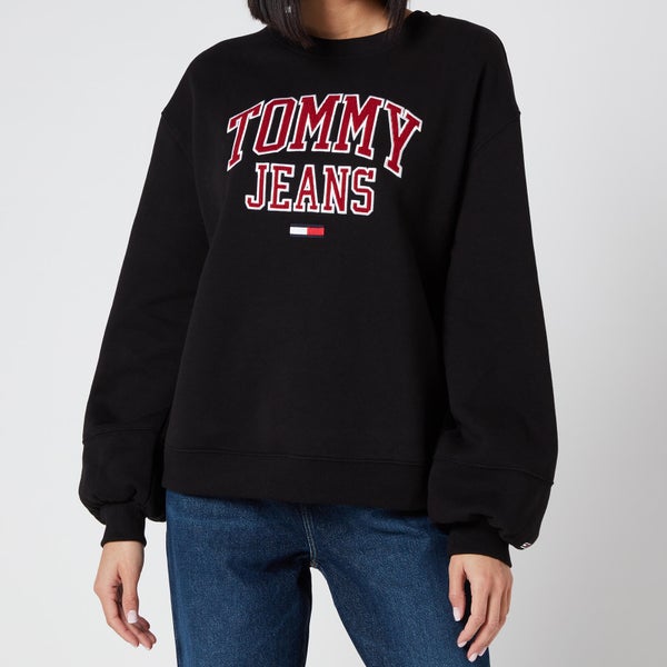 Tommy Jeans Women's TJW Collegiate Logo Crew Sweatshirt - Black