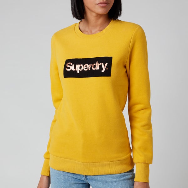 Superdry Women's Cl Patina Crew Sweatshirt - Yolk Yellow
