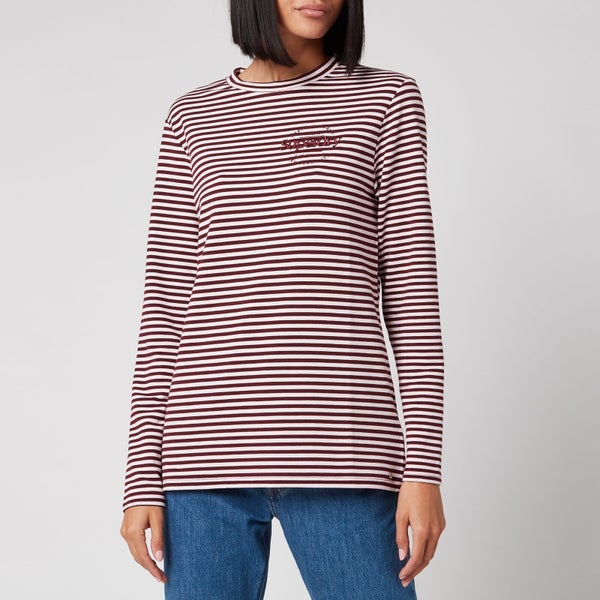 Superdry Women's Stripe Graphic NYC Top - Deep Port Stripe