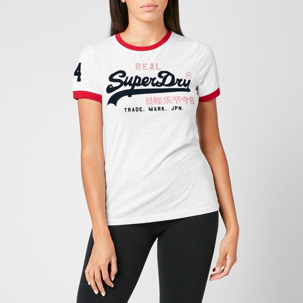 Superdry Women's Vl Varsity Ringer T-Shirt - Ice Marl