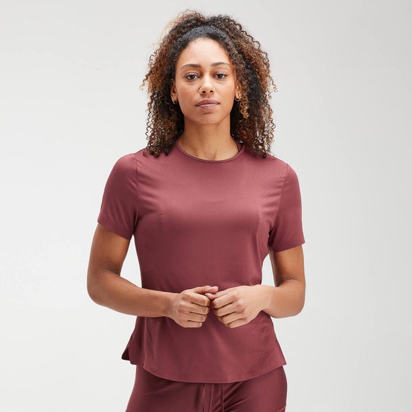 MP Women's Velocity Short Sleeve Top- Claret - XXS