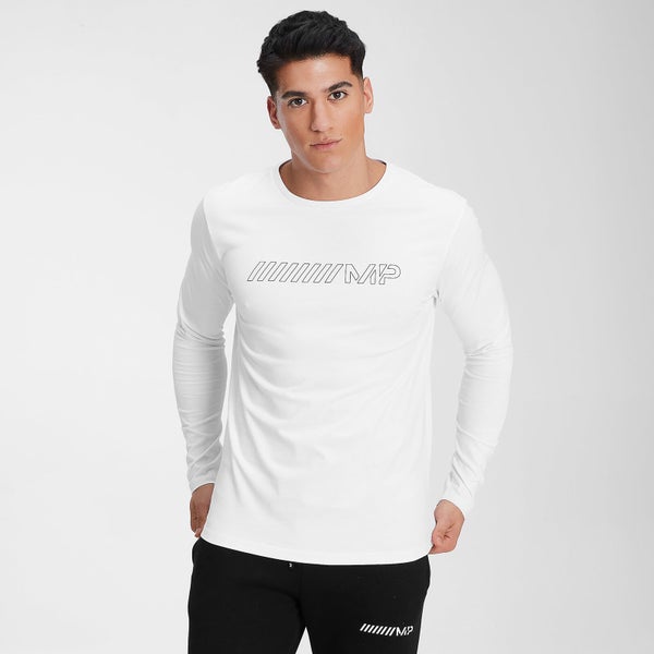 MP Men's Outline Graphic Long Sleeve Top - White - M