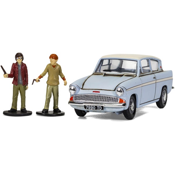 Harry Potter Enchanted Ford Anglia w/Harry and Ron figures Model Set - Scale 1:43