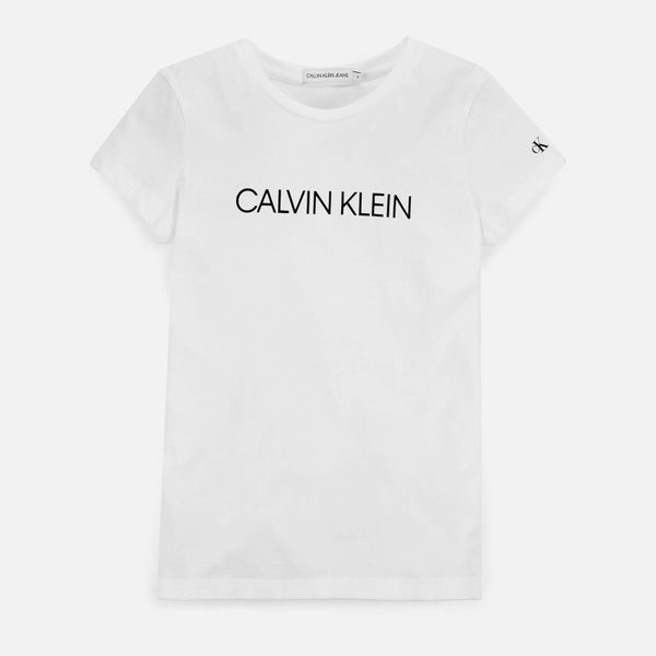 Calvin Klein Girls' Institutional T-Shirt - Bright White